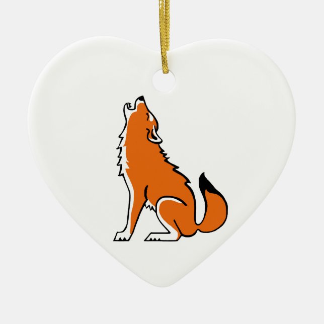 I love Red WOLVES - Conservation- Nature - Ceramic Ornament (Front)