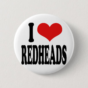 I Love Redheads 6 Cm Round Badge