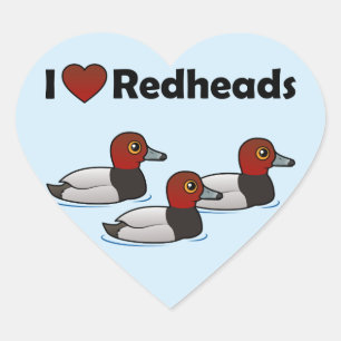I Love Redheads Heart Sticker