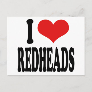 I Love Redheads Postcard