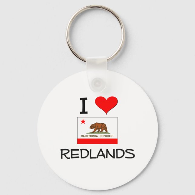 I Love REDLANDS California Key Ring (Front)