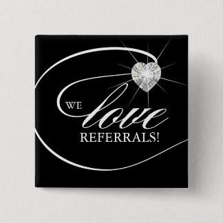 I Love Referrals Button Name Tag Black Jewellery