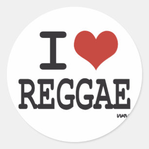 I love reggae classic round sticker