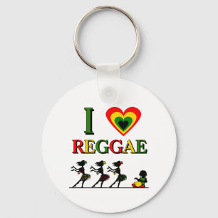 I Love Reggae Key Ring