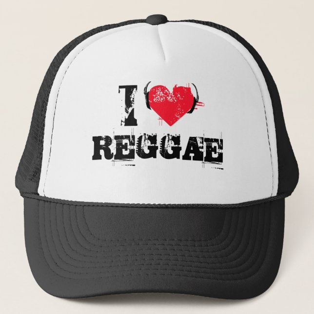 I love reggae trucker hat (Front)