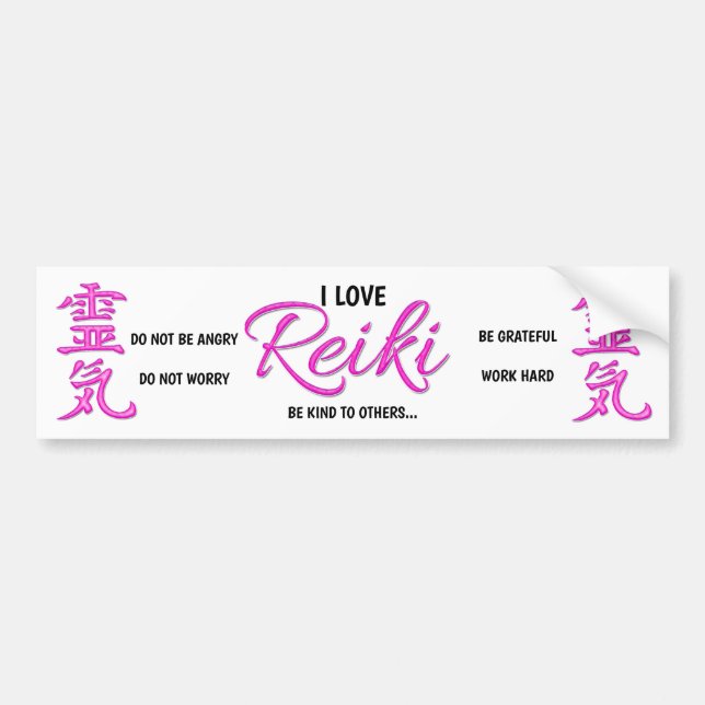 I Love Reiki - Car Bumper Sticker (Front)