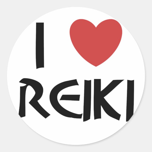 I Love Reiki Classic Round Sticker (Front)