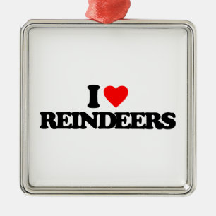 I LOVE REINDEERS METAL TREE DECORATION