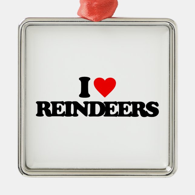 I LOVE REINDEERS METAL TREE DECORATION (Front)