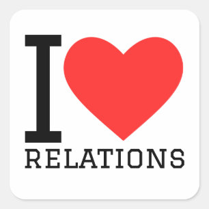 I love relations square sticker