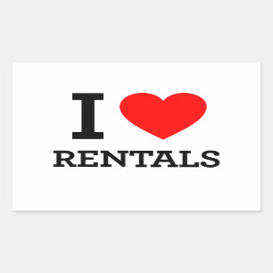 I Love Rentals Rectangular Sticker