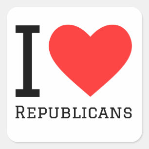 I love republicans square sticker