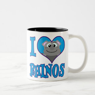 I Love rhinos Two-Tone Coffee Mug