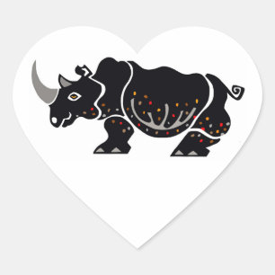 I love RHINOS - Wildlife - Nature - Endangered - Heart Sticker