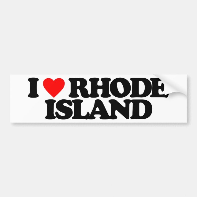 I LOVE RHODE ISLAND BUMPER STICKER (Front)