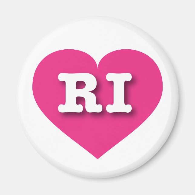 I love Rhode Island - RI hot pink heart Magnet (Front)