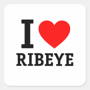 I Love Ribeye Square Sticker