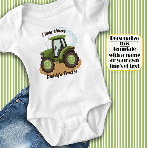 I Love Riding Daddy's Tractor Baby Bodysuit