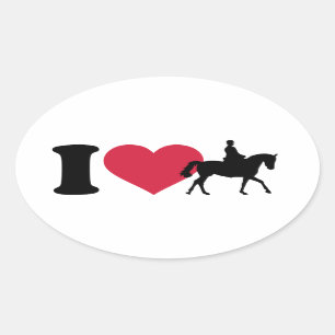 I love riding horses oval sticker