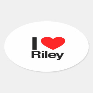 i love riley oval sticker