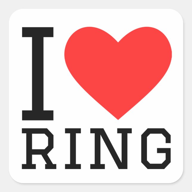 I love ring  square sticker (Front)