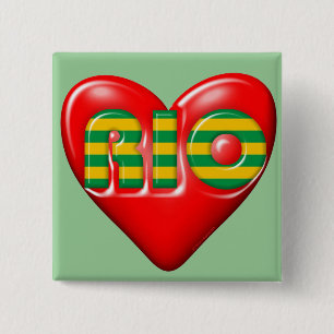 I Love Rio De Janeiro 15 Cm Square Badge