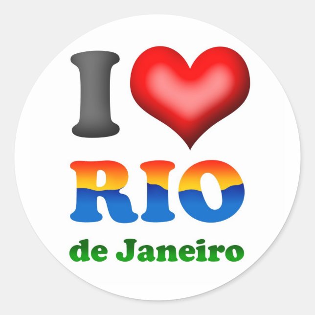 I Love Rio de Janeiro, Brazil The Wonderful City Classic Round Sticker (Front)