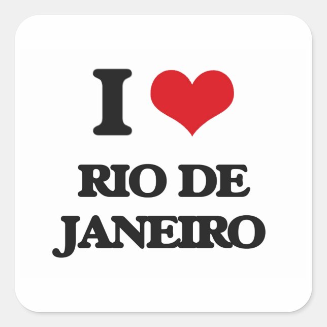 I love Rio De Janeiro Square Sticker (Front)