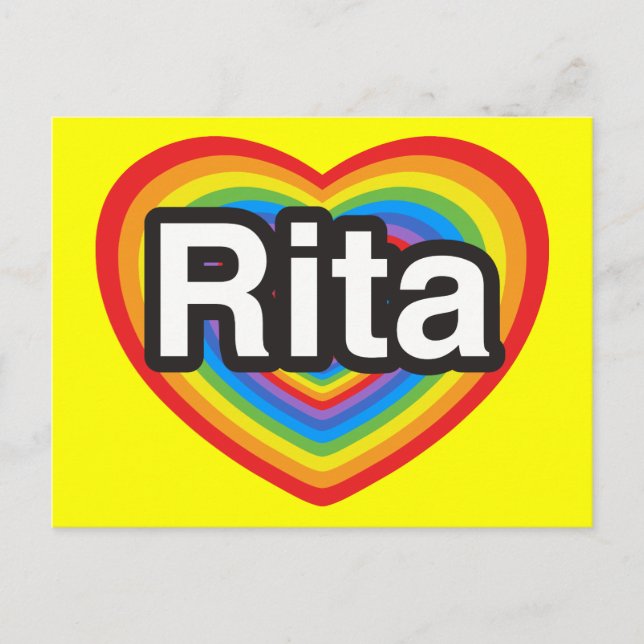 I love Rita. I love you Rita. Heart Postcard (Front)