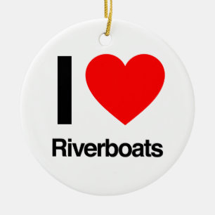 i love riverboats ceramic tree decoration