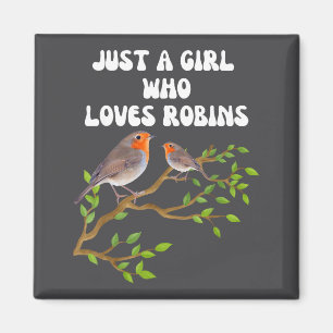 I Love Robins Bird Lover Colourful Present Magnet