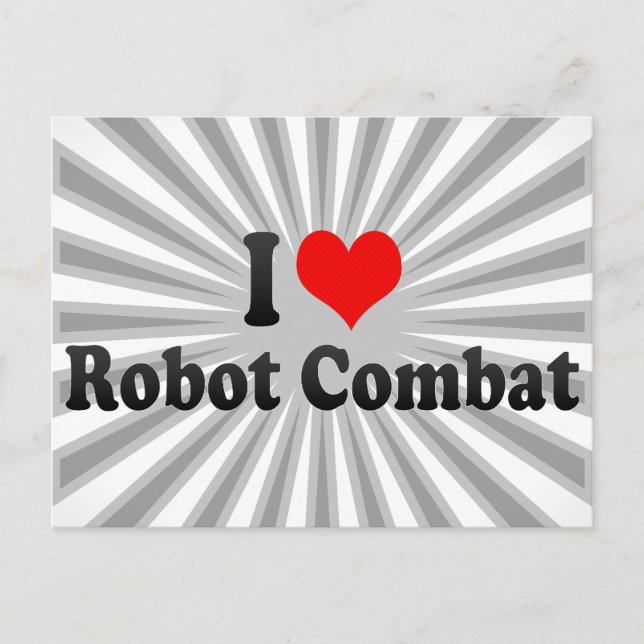 I love Robot Combat Postcard (Front)