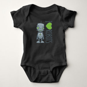 I Love Robots Baby Bodysuit