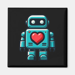 I Love Robots Happy Valentine Apparel Magnet