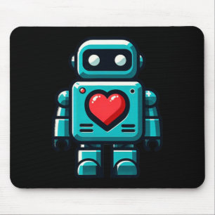 I Love Robots Happy Valentine Apparel  Mouse Pad