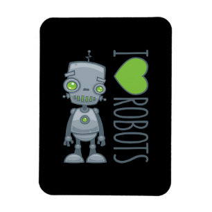 I Love Robots Magnet