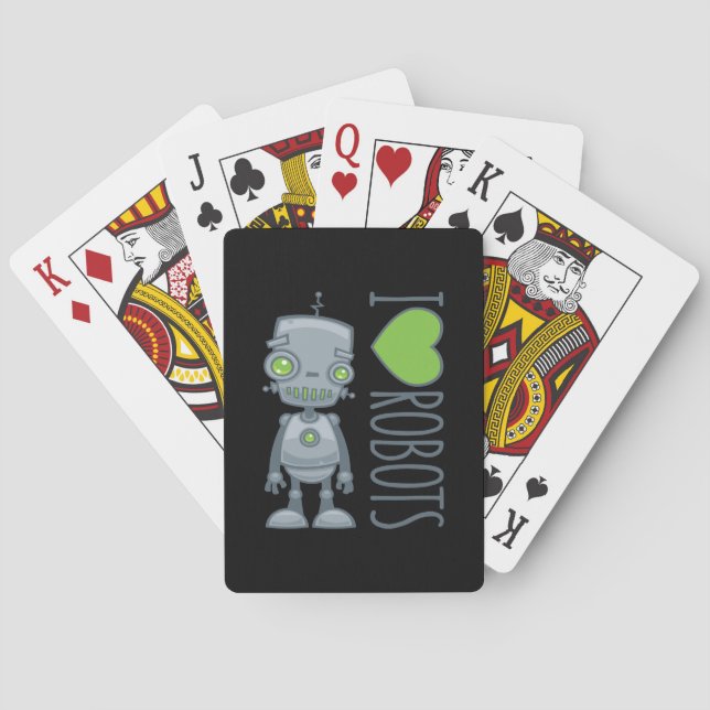 I Love Robots Playing Cards (Back)