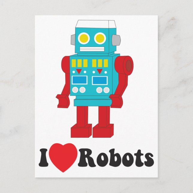 I Love Robots! Postcard (Front)