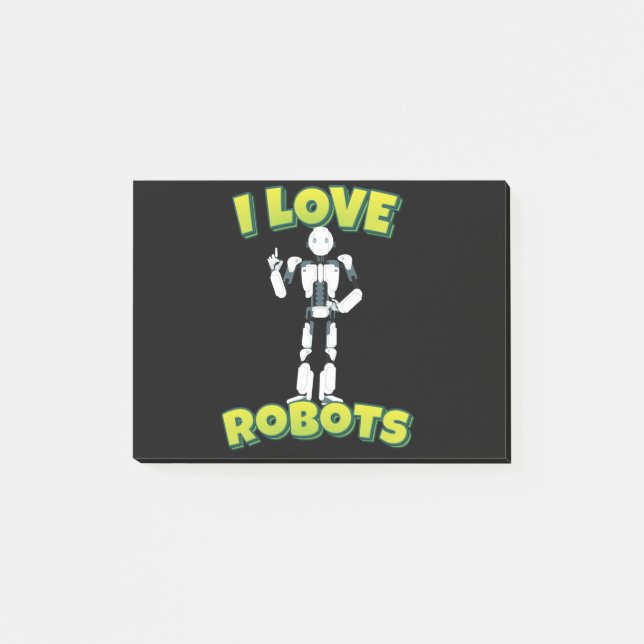 I Love Robots Robotics Post-it Notes (Front)