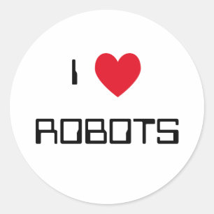 I Love Robots Stickers