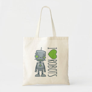 I Love Robots Tote Bag