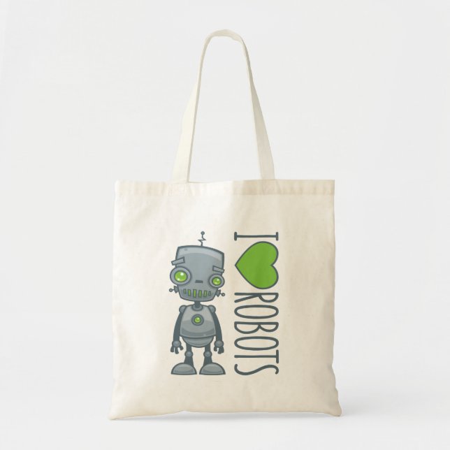 I Love Robots Tote Bag (Front)