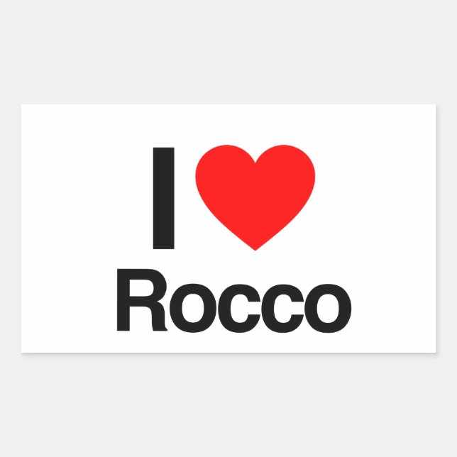 i love rocco rectangular sticker (Front)