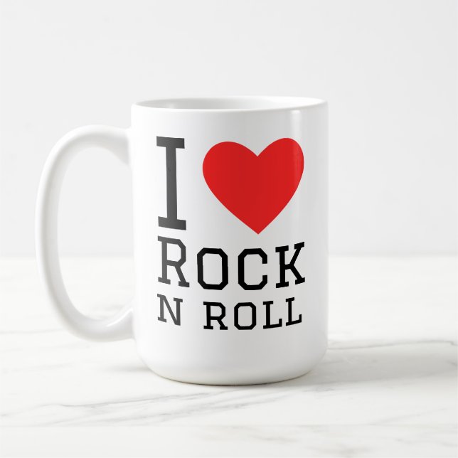 I love rock and roll coffee mug (Left)