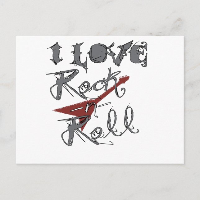 I love Rock and Roll Postcard (Front)