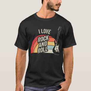I Love Rock And Roll Retro Guitar Music T-Shirt