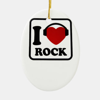 I love Rock Ceramic Ornament