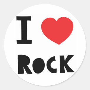 I love Rock Classic Round Sticker