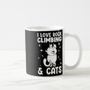 I Love Rock Climbing And Cats Cute Kitty Cat Climb Coffee Mug