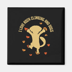 I Love Rock Climbing And Dogs - Boulder Bouldering Magnet